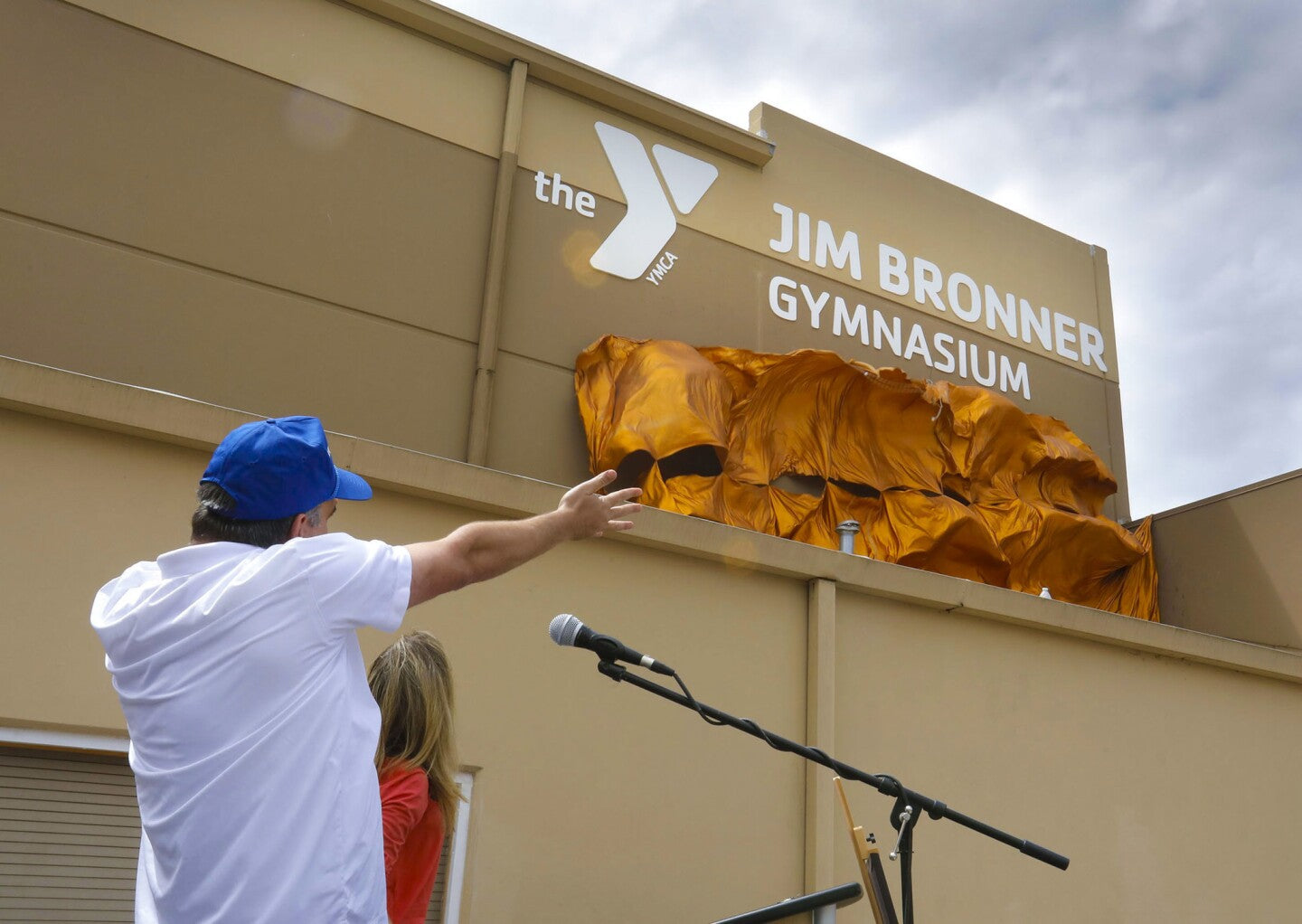 Photo outside of the Jim Bronner Gymnasium.