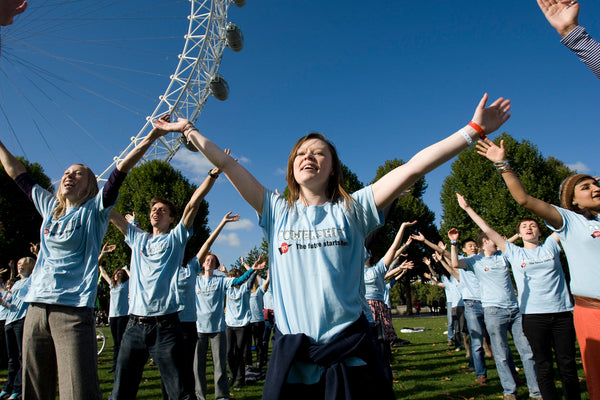 Youth group participants at a festival.